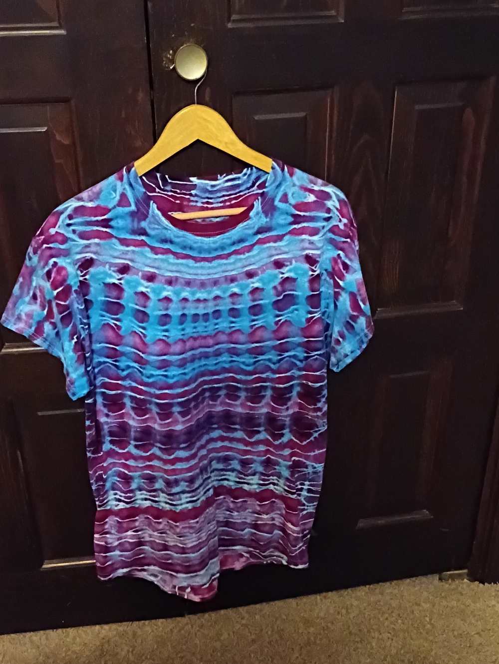 Crafted Tie-Dye Short Sleeve Tee in Blue and Purple